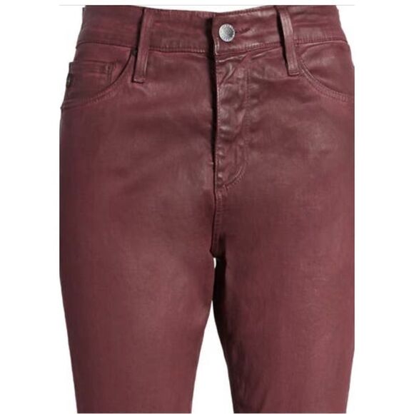 AG NWT Farrah Skinny Ankle jeans leatherette light maroon - Picture 3 of 5